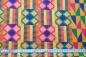 Preview: PINK GREEN CROSS-Afrikanischer-Kente-Stoff-